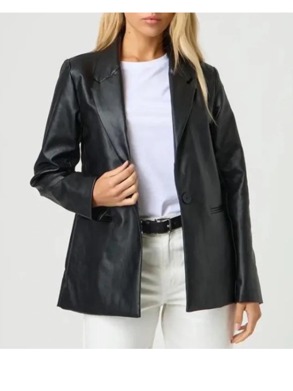 Glassons Black Faux Leather Blazer